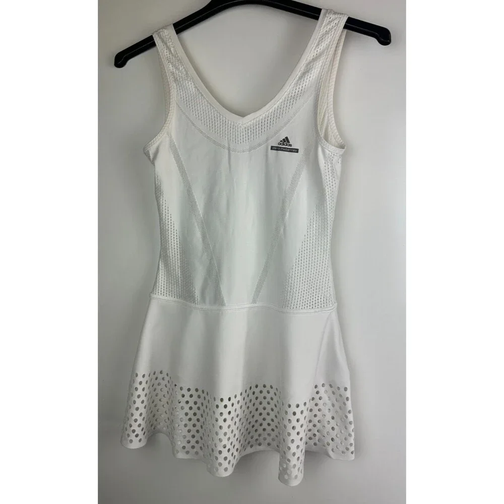 Adidas X Stella McCartney Barricade White Tennis Dress No Shorts Size Small - Picture 2 of 16